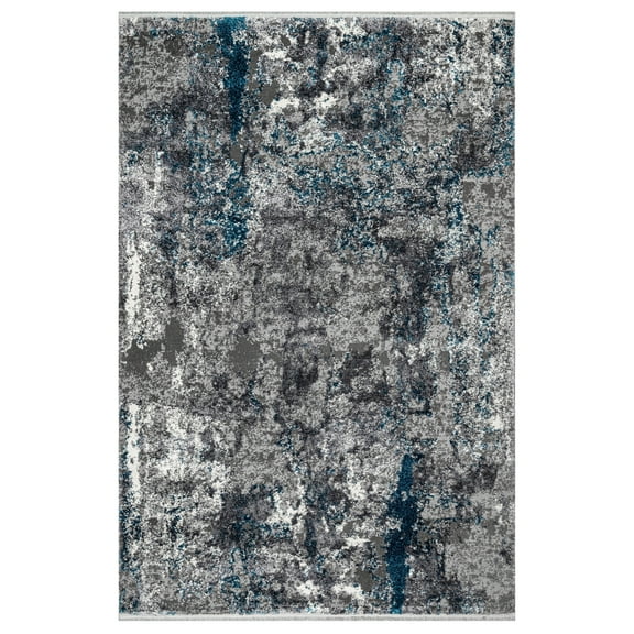 Adelina Grey Abstract Polyester Area Rugs for Living Room Jacquard Textured Modern Rugs Soft Geometric Rug for Bedroom Mid Century Washable Rug Non-Slip Bohemian Perfect for Dining Room Office
