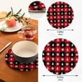 thumbnail image 3 of SKYSONIC 2Pcs Trivet Pot Holder, Buffalo Plaid Geometric Round Woven Potholders Set Cotton Braided Hot Pads Coasters Table Mats for Cooking and Baking, 3 of 7