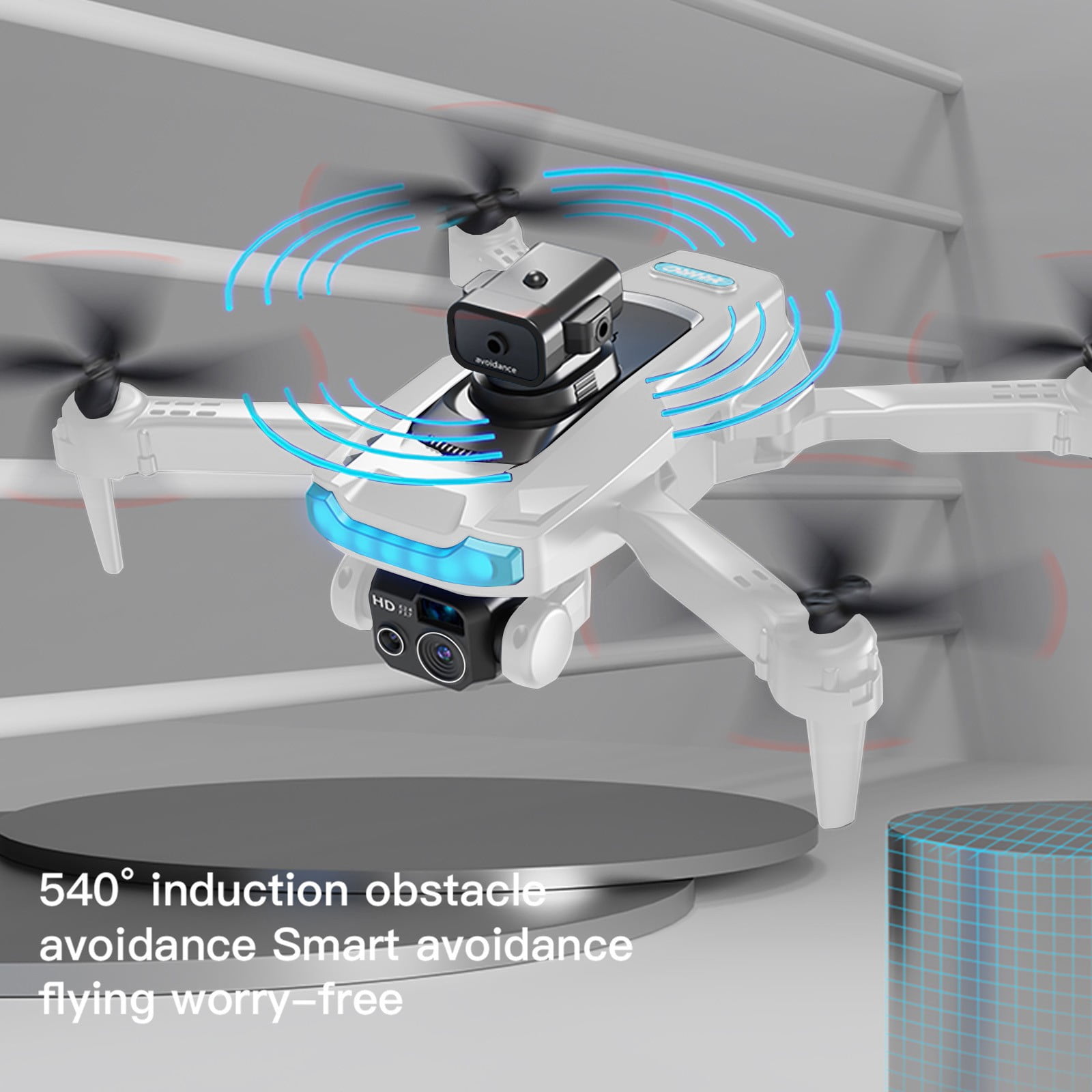 Drones with High-Definition Dual Camera, 540°intelligent obstacle avoidance, 120°Ultra Wide Angle Lens, Remote Control Toy Gifts