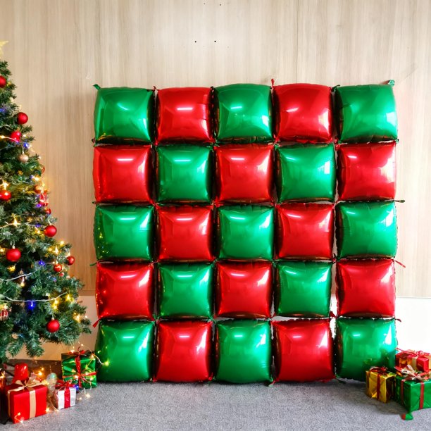 Kit de arco con forma de globo Gosikee, 50 unidades, papel de aluminio rojo y verde de 48 cm