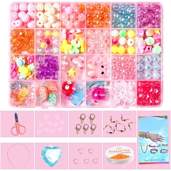 Bead Kids Set para fabricación - Kits de artesanales para niñas Little Girls Colres de bricoje Juegos de niño con ca 28x15x2cm BLESIY Perlas de pulsera de los niños