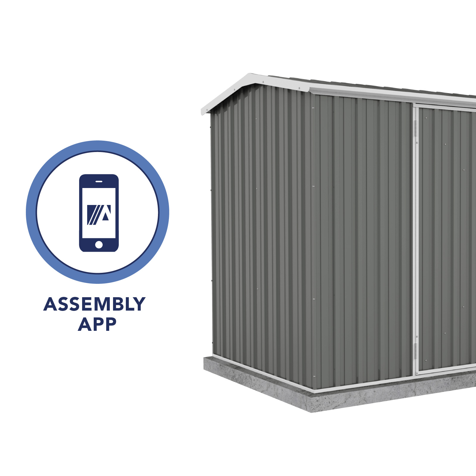 Absco Shed Premier 10 x 5 ft. Galvanized Steel and Metal Storage Shed, Gray - image 3 of 11