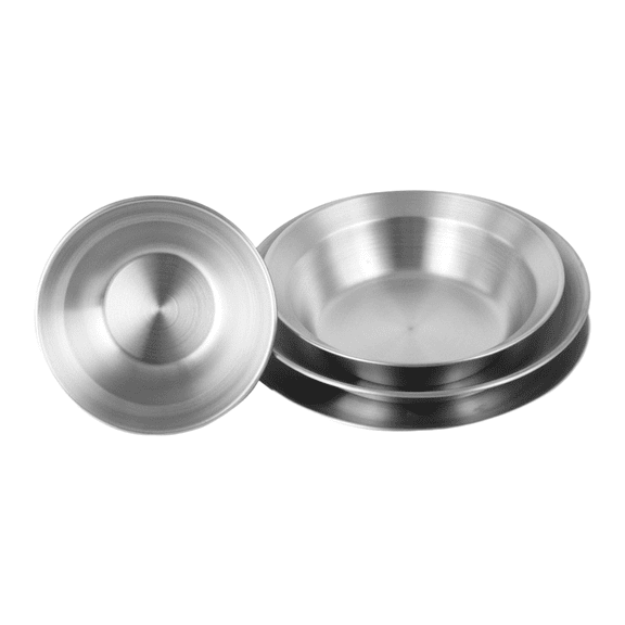 Stainless Steel Dinnerware Set Outdoor Plates Bowls Dishes for BBQ Camping