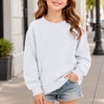 thumbnail image 2 of Girls Soft Pullover Sweatshirts Crewneck Comfortable Long Sleeve Sweatshirt with Pocket Elastic Cuffs Gentle on skin Durable, 2 of 9