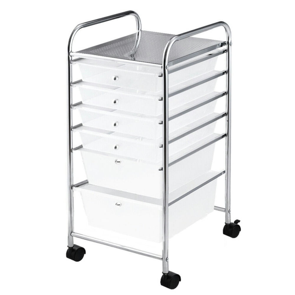 Demi Bonn 6 Drawers Rolling Storage Cart Organizer with 4 Universal Casters, Transparent