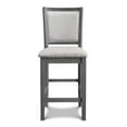 thumbnail image 3 of Han Counter Chair Set of 2- Light Gray Fabric- Dark Gray Solid Wood, 3 of 6