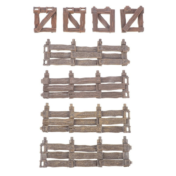 IFANLANDOR 1 Set Miniature Fence Garden Decoration Dark Grey PVC Crafting Supplies