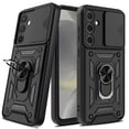 thumbnail image 3 of Elegant Choise Case with Screen Protector with Ring Stand and Slide Camera Lens for Samsung Galaxy S24 Ultra/S24 Plus/S24, Black, 3 of 16