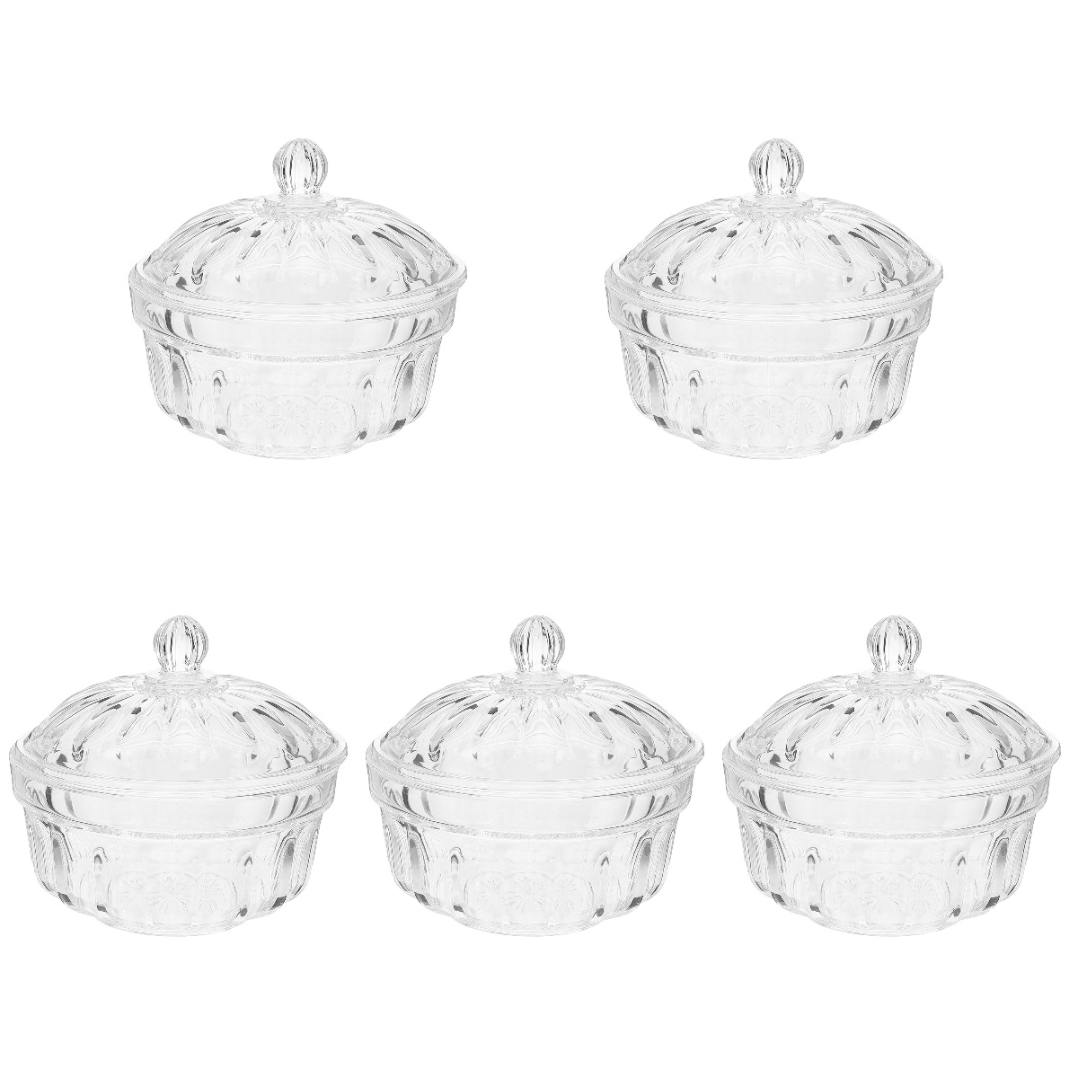 TINKSKY 5pcs Acrylic Candy Bowl and Lid Clear Candy Box Sealing Candy
