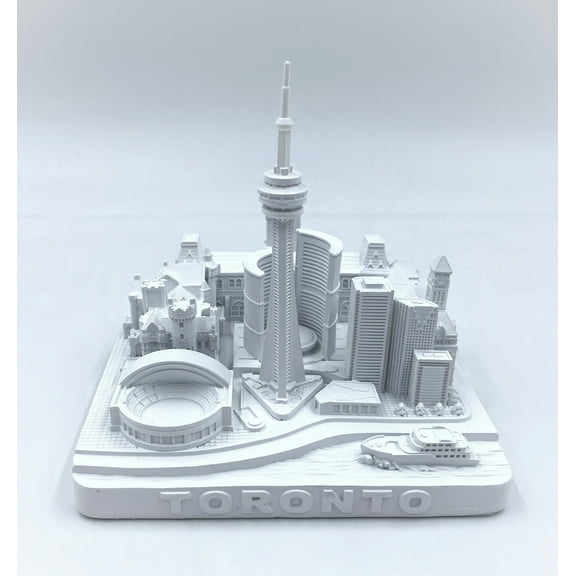 Toronto 3D City Famous Building Model Statue Souvenir Decoration for Home Office White 4”