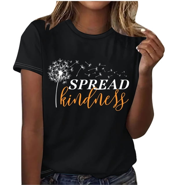 Birdeem Blouses pour Femmes Mode Imprimé Manches Courtes Blouse Drôle Col Rond T-Shirt Tops