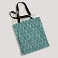 thumbnail image 1 of EREHome Sac en Toile Motif Marocain cyan Blanc Sac de Courses Réutilisable 14 Pouces(L) x 16 Pouces(H), 1 of 1