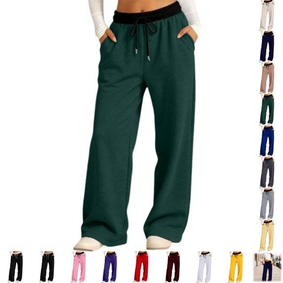 YOUYEDIAN Girls Wide Leg Sweatpants Casual Versatile Athletic Pants