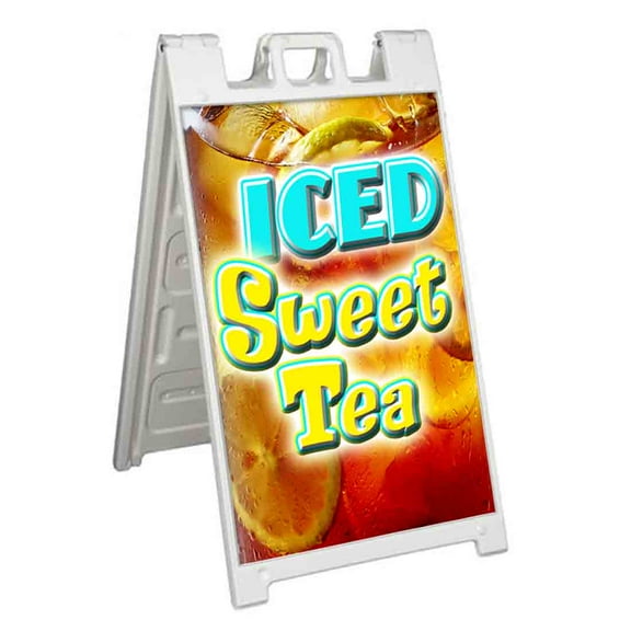 Iced Sweet Tea (24" X 36") Standard A-Frame Signicade, Includes Decal Applied To Stand