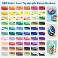 thumbnail image 3 of Marcadores de pintura acrílica BainGesk 120 colores con punta doble, 3 of 7