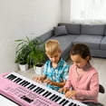 thumbnail image 3 of Ktaxon 61 Keys Keyboard Piano for Beginners, Z-Stand, Piano Bench, Pink, 3 of 9
