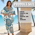 thumbnail image 7 of Xoenoiee Boho Mandala Print Swimsuit Cover Up Plus Size Caftans Beach Cover Up Maxi Beach Dress Vneck Batwing Sleeve Kaftan Dresses for Women, 7 of 7
