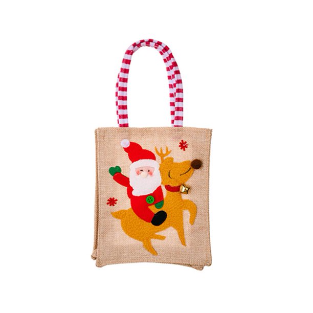 Bolsa de asas de dulces de Navidad Bolsa de embalaje de regalo de rayas de dibujos animados para año nuevo (A) JShteea Libre de BPA