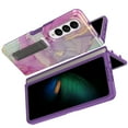 thumbnail image 3 of ELEHOLD Case for Samsung Galaxy Z Fold 4 with Built-in Screen Protector, Marble Pattern Hybrid Rugged Case with Kickstand for Samsung Galaxy Z Fold4, Purple, 3 of 4