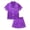 style 4, variant on Girls Pajamas Set Short Sleeve Button-Down Silk Satin Sleepwear with White Piping for Toddler and Kids