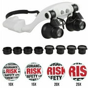 LELINTA Headband Head Magnifying Glass, Reading Head Loupe, Glasses Magnifier Head Wearing Magnifying Glass with LED Light for Reading Repairing Hands-Free Magnifying Glass