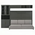 thumbnail image 5 of Durable Murphy Bed with Sofa & Storage|Gray, 5 of 11