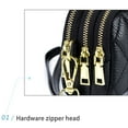 thumbnail image 2 of Women Wallets with Wrist Strap Photo Soft PU Card Holder Three-Zipper Pocket Purse Simple Style Handbag Coin Keys Soft Bag Purple, 2 of 9