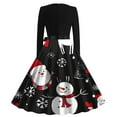 thumbnail image 3 of GERsome 1950s Vintage Womens Dress Christmas Cocktail Dress Audrey Hepburn Style Party Dresses Long Sleeves V-Neck Christmas Party Dress S-XXL, 3 of 3
