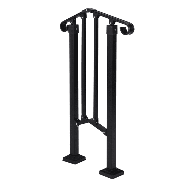 1‑Tier ABS Plastic Handrail for Patio Courtyard Stairs, Matte Black