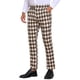 thumbnail image 4 of Pantalones de Patrón Argyle INSPIRE CHIC para Hombre, Pantalones Retro de Frente Plano, Pantalones de Cuadros 38 Marrón Caqui, 4 of 6