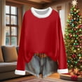 thumbnail image 6 of Nxznwn Womens Merry Christmas Sweatshirts Faux Trim Crewneck Shirts Funny Xmas Long Sleeve Holiday Pullover Tops, 6 of 6