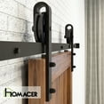 thumbnail image 5 of Homacer Black Rustic Sliding Barn Door Hardware Kit, for One/Single Door, 4.5ft Long Flat Track, Spoke Wheel Design Roller, Heavy Duty, for Interior & Exterior Use, 5 of 7