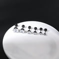 thumbnail image 2 of QQTDFG 1 Pair 20g Stainless Steel Stud Earrings CZ Cartilage Earring Ear Piercing 3-8MM-Black-5mm, 2 of 2