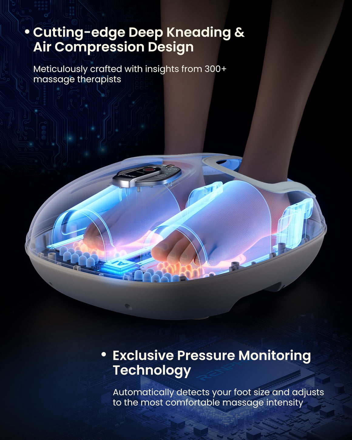RENPHO Foot Massager Machine with Heat [2026 Upgraded], Shiatsu Foot Massager for Plantar Fasciitis, Gift for Women Men Mom Dad, Exclusive Voice Control, Beige