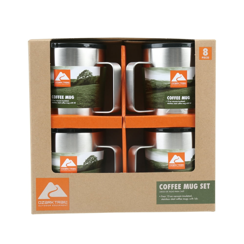Ozark Trail 12Ounce Coffee Mug Set, 4 Count
