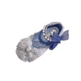 thumbnail image 3 of SGFCWSX Girls Dress Shoes Kids Sparkly Sequin Pearl Ankle Strap Organza Bow Wedding Party Shoes Blue Size 9.5 Toddler, 3 of 7