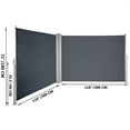 thumbnail image 3 of VEVORbrand Retractable Side Awning 236" x 71",Double Retractable Patio Screen Waterproof, Retractable Room Divider Creamy-White for Privacy, Garden, Outdoor, Patio and Terrace,Aluminum Aloy, 3 of 10