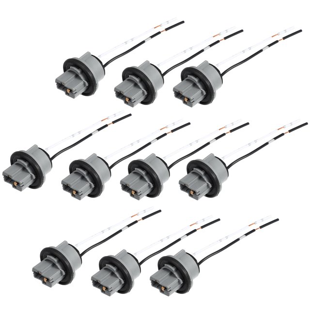 Unique Bargains 10pcs T20 2-wires Harness Socket Car Brake Turn Signal Light Extension Connector