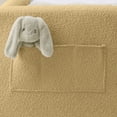thumbnail image 4 of PORKISS Twin Size Upholstered Bed Frame, Twin Size Floor Bed with Cute Rabbit Ear Shaped Headboard, Slat, Fence Guardrail, Montessori Bed, Twin Bed for Kids, Boys, Girls, Yellow, 4 of 10