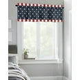 thumbnail image 6 of American Patriotic National Flag Curtain Valances for Kitchen Windows,Rod Pocket Short Valance Stars Blue Red and White Stripes Small Window Treatment for Living Room Bathroom Bedroom,54"x18"-1 Panel, 6 of 9