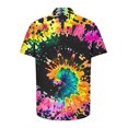thumbnail image 4 of GERsome Tie Dye Shirts for Men Unisex Summer Short Sleeve Button Down Shirts Beach Vacation Tops S-5XL, 4 of 5