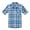 Navy Blue, variant on Bienzoe Boy's Cotton Plaid Roll Up Button Down Sports Shirts LightBlue 11/12