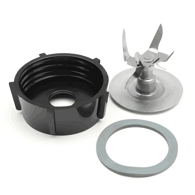 Kit de reemplazo de licuadora de 3 piezas, accesorios para exprimidor de licuadora, cuchillo de seis hojas + anillo de sellado + base de madera para pie
