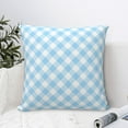 thumbnail image 6 of YFYANG Square Decorative Throw Pillow Case (Without Pillow Insert), Blue Vintage Plaid Texture Bedroom Sofa Car Cushion Cover, 26"x26", 6 of 9