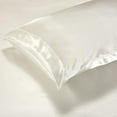 thumbnail image 2 of The satin white bedding three-piece set comes in two sizes: Queen and King. The luxurious hotel-grade imitation silk material is fine and comfortable, suitable for modern and simple styles, 2 of 8