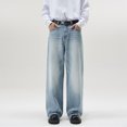 thumbnail image 2 of GrmtClth Y2k Baggy Flared Jeans for Men Casual 90s Vintage Bell Bottom Jeans Wide Leg Denim Pants Trendy Relaxed Fit Grunge Pants M, 2 of 7