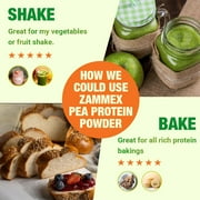 Zammex Organic Hydro Pea Protein Powder, Natural Flavor, Vegan Protein Powder, Plant Based, Certified USDA, 2.62 lbs