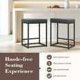 thumbnail image 4 of MF Studio 24" Counter Height Bar Stool Set of 2, Upholstered Faux Leather Backless Counter Stool for Kitchen Island, Gray, 4 of 7