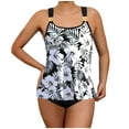 thumbnail image 1 of Flowy Ruffle Tankini Swimsuits for Women Plus Size Summer 2 Piece High Waist Bathing Suits Ladies Modest Swimwear White, XL, 1 of 6