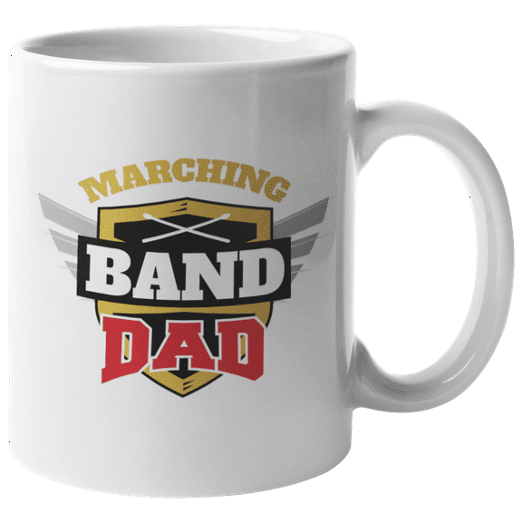 Cool Marching Band Coffee & Tea Mug For Dad Musicians, Fathers & Men (11oz)